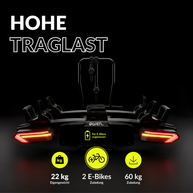 OWEN faltbarer Kupplungsfahrradträger 2er Black Edition