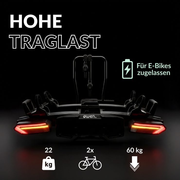 OWEN faltbarer Kupplungsfahrradträger 2er Black Edition