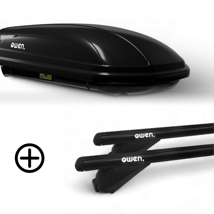 OWEN Dachträger schwarz 3.0S & Dachbox 320L ADVANCED - Bundle