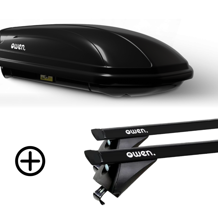 OWEN Dachträger schwarz 3.0S PRO & Dachbox 320L ADVANCED - Bundle