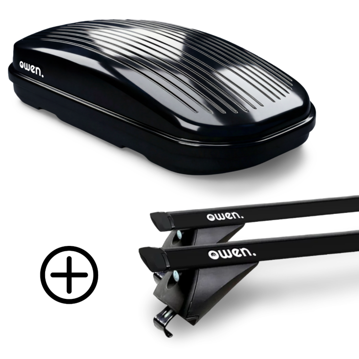 OWEN Dachträger schwarz 3.0S PRO & Dachbox 320L PREMIUM - Bundle