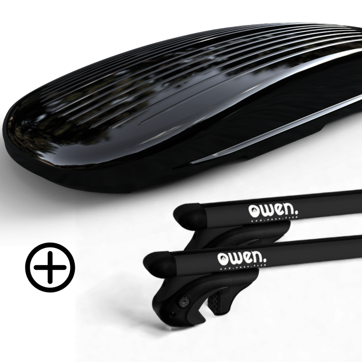 OWEN Dachträger schwarz 5.0S & Dachbox PREMIUM 540L - Bundle