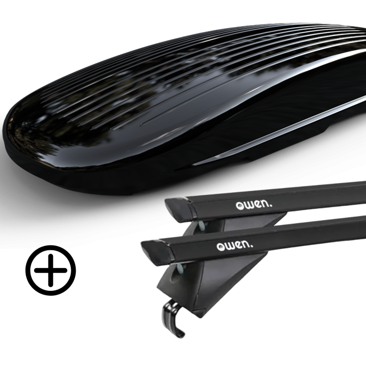 OWEN Dachträger schwarz 5.0S PRO & Dachbox PREMIUM 540L - Bundle