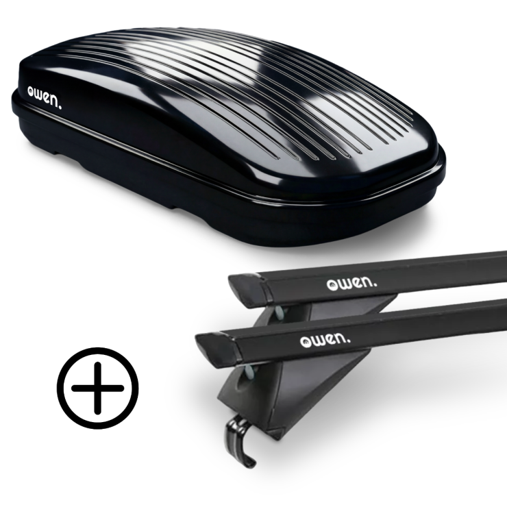 OWEN Dachträger schwarz 5.0L PRO & Dachbox 320L PREMIUM - Bundle