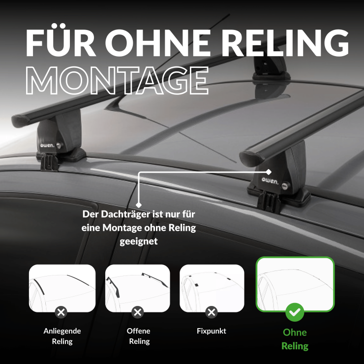 OWEN Dachträger 6.0S für Dach ohne Reling (024G) - Silber